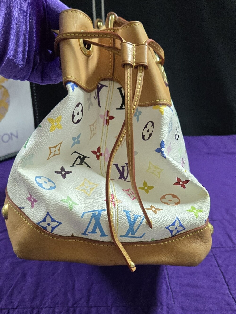 Louis Vuitton Murakami Ursula Multicolor Monogram White Canvas Tote - Picture 3 of 16